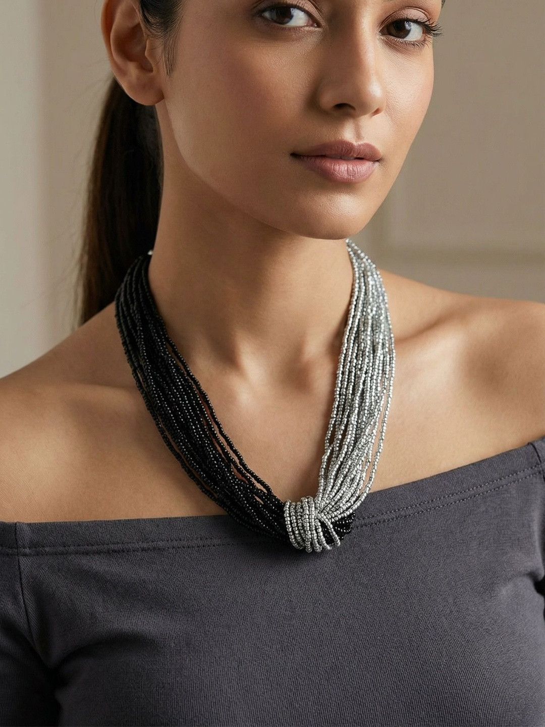 DCA Rhodium-Plated Layered Necklace