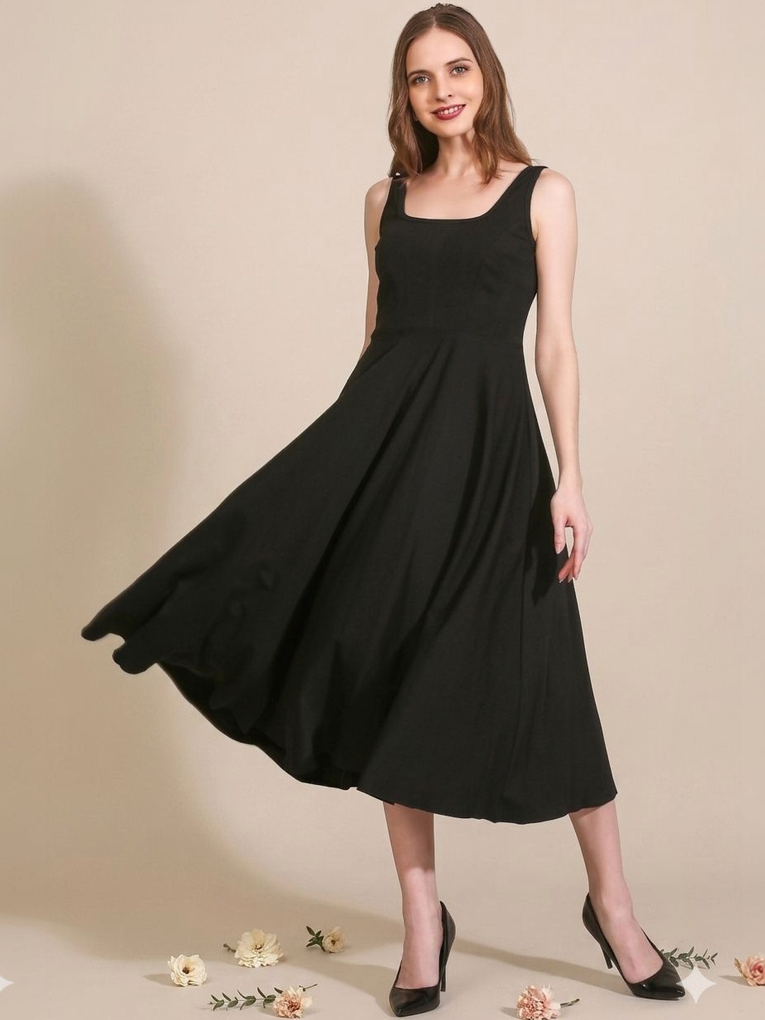 TRYMISFIT Fit & Flare Midi Dress