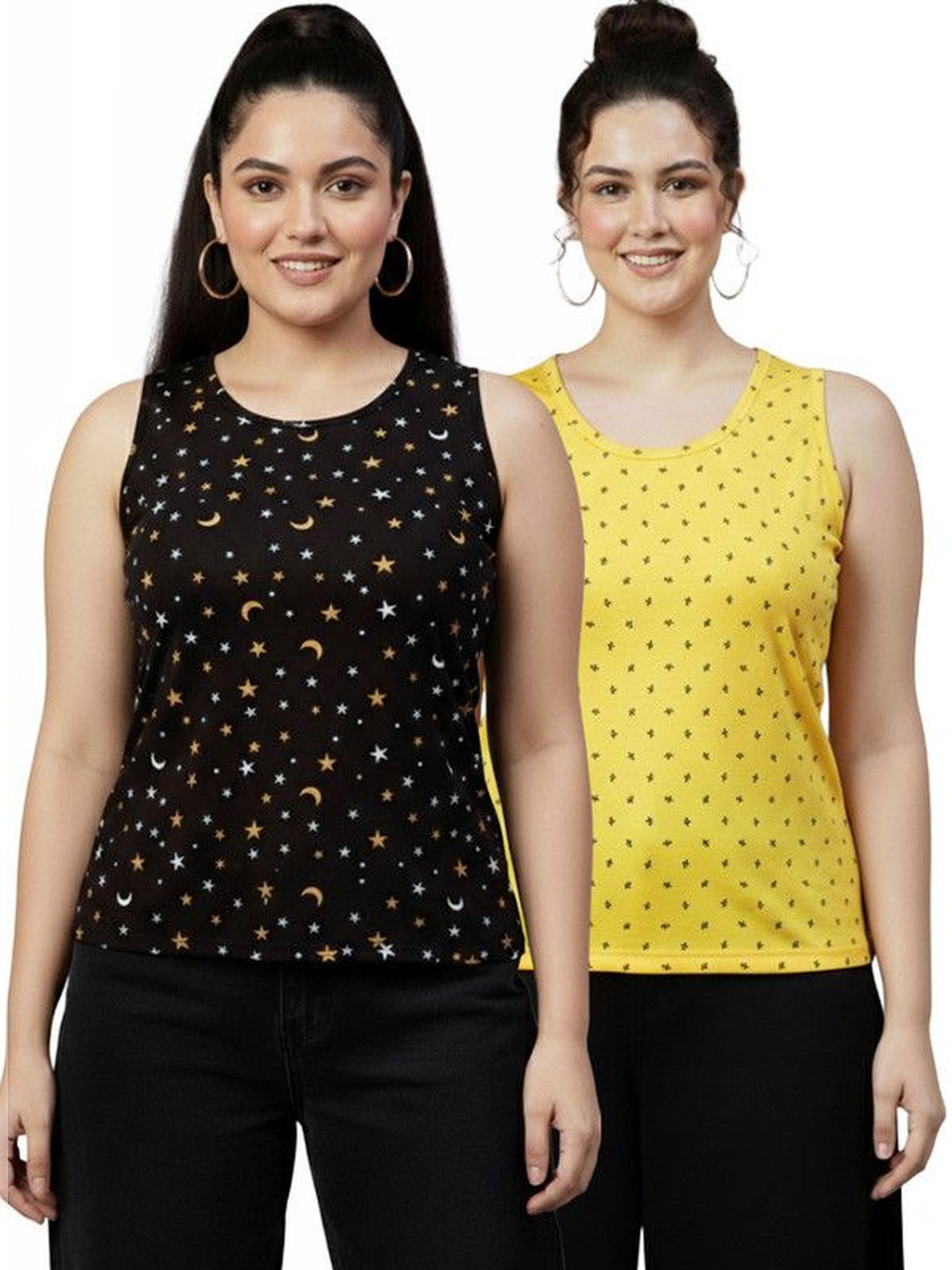 UNFLD Print Cotton Blend Tank Top