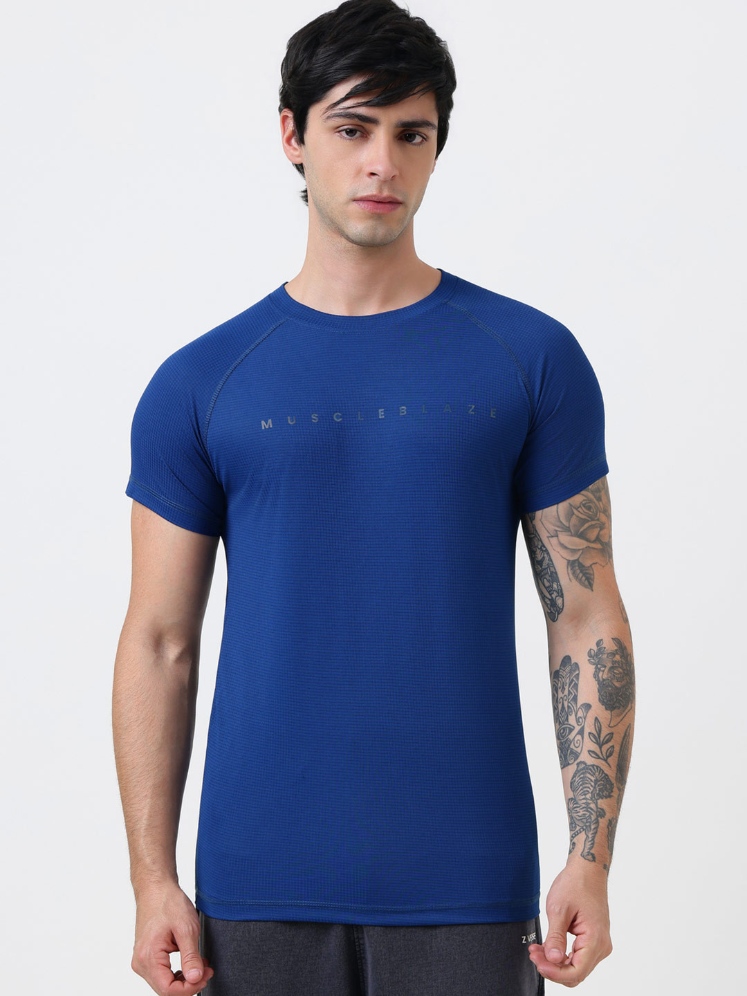 MuscleBlaze Unisex Typography Printed Round Neck Slim Fit T-shirt