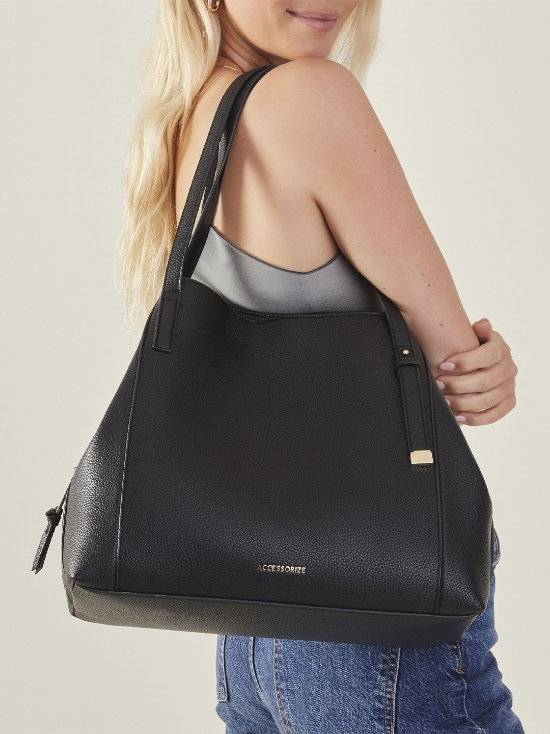 Accessorize Textured PU Structured Shoulder Bag