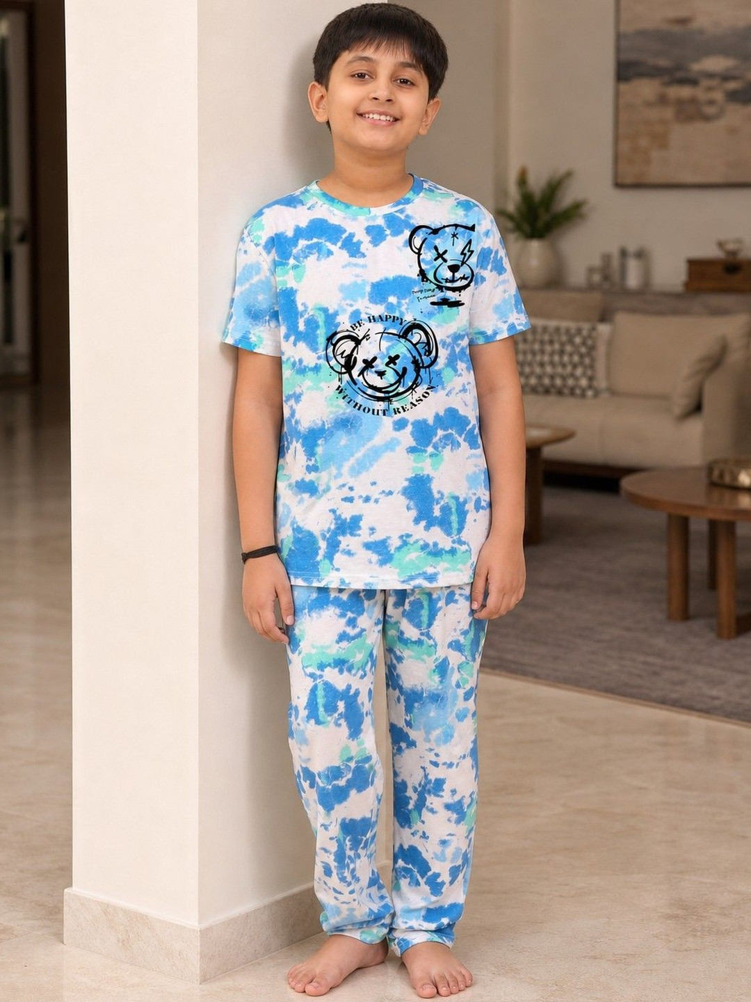 Ninos Dreams Boys Printed Pure Cotton Night Suit