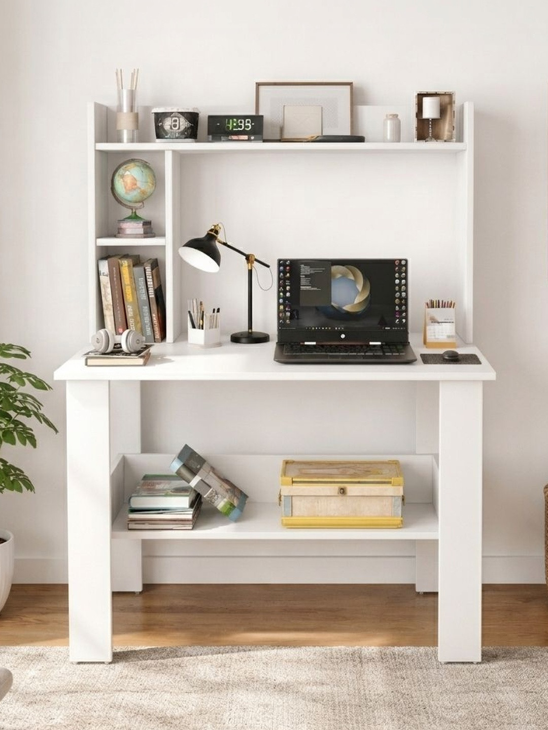 SPYDER CRAFT White Engineered Wood Strong & Durable Study Table