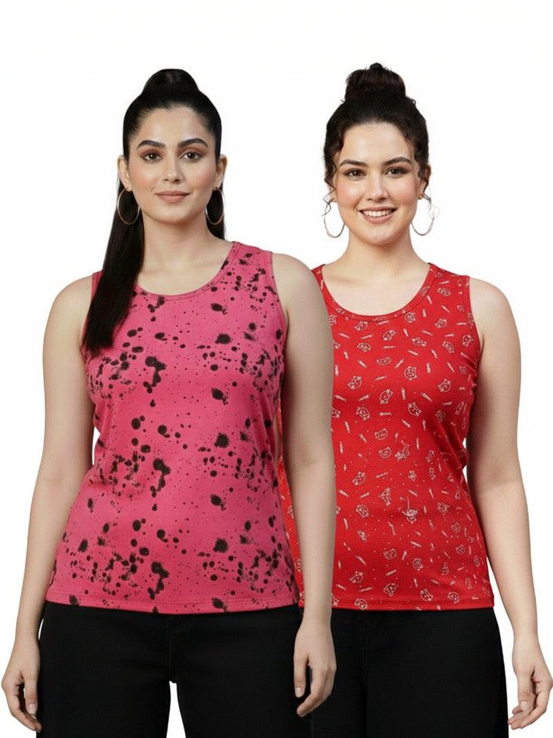 UNFLD Print Cotton Blend Tank Top
