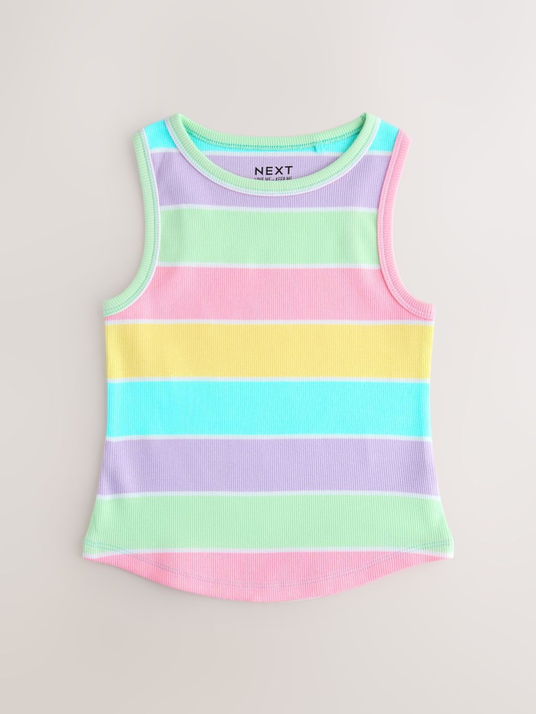 NEXT Girls Multi Striped Round Neck Vests