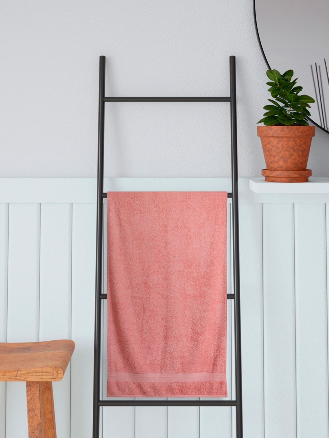 Portico Peach-Coloured & Peach-Coloured 1 Cotton 450 GSM Bath Towel