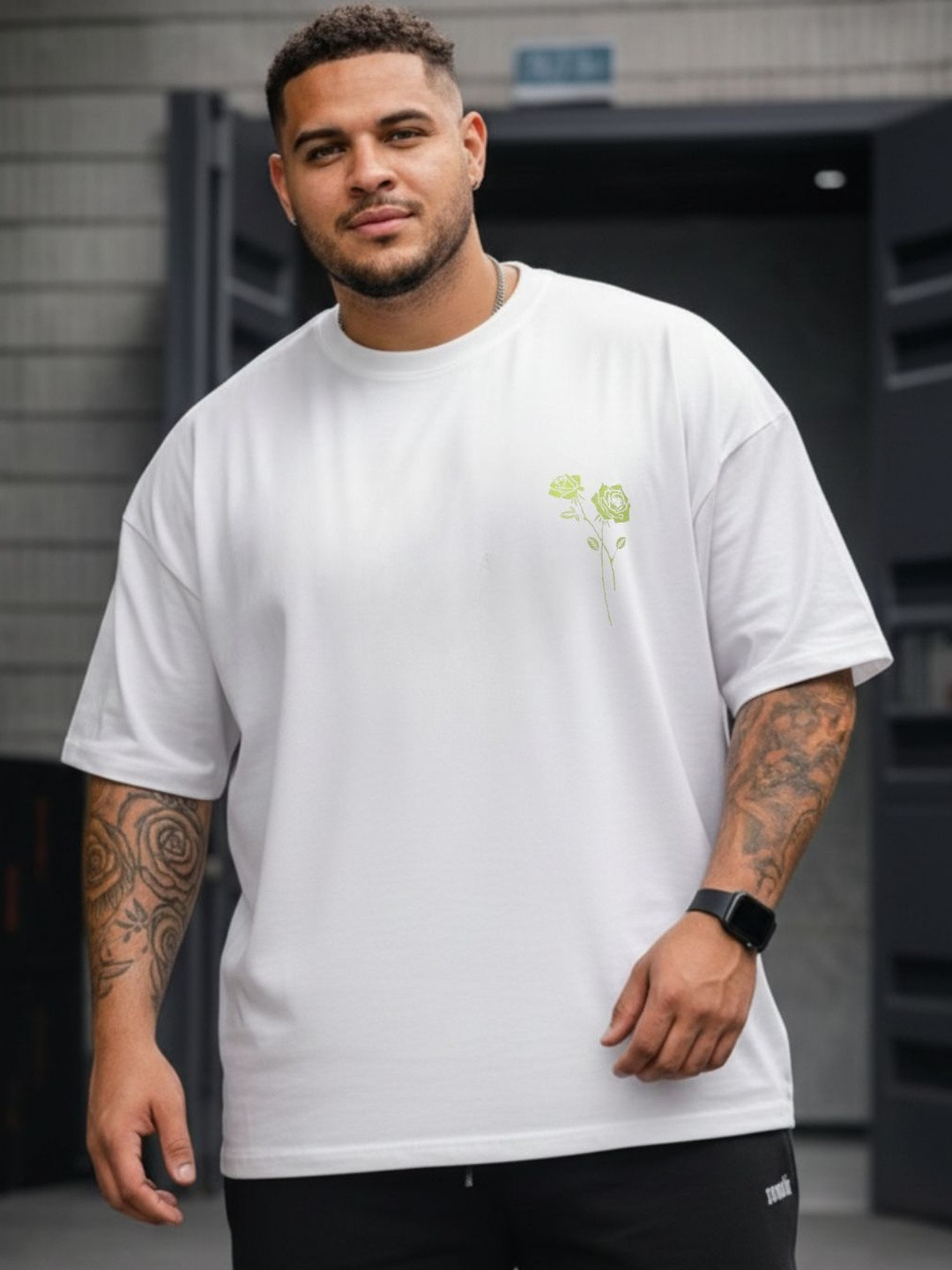 Sztori Men Typography Printed Drop-Shoulder Sleeves T-shirt