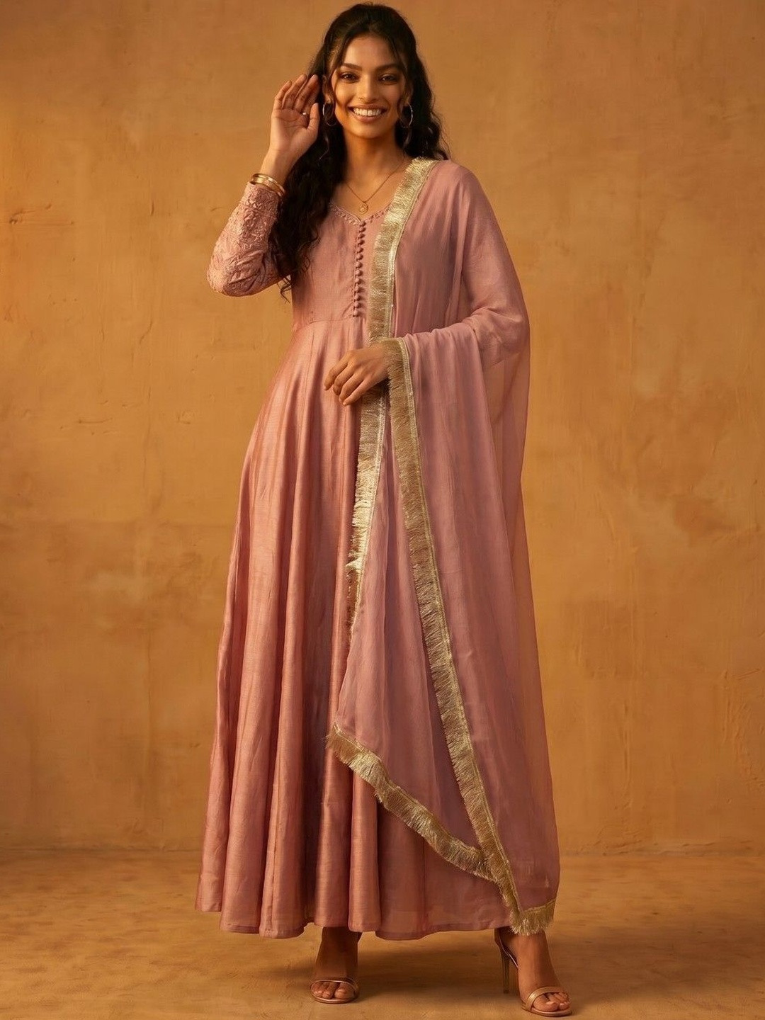 DRIP CHOWK Women Thread Work Anarkali Kurta