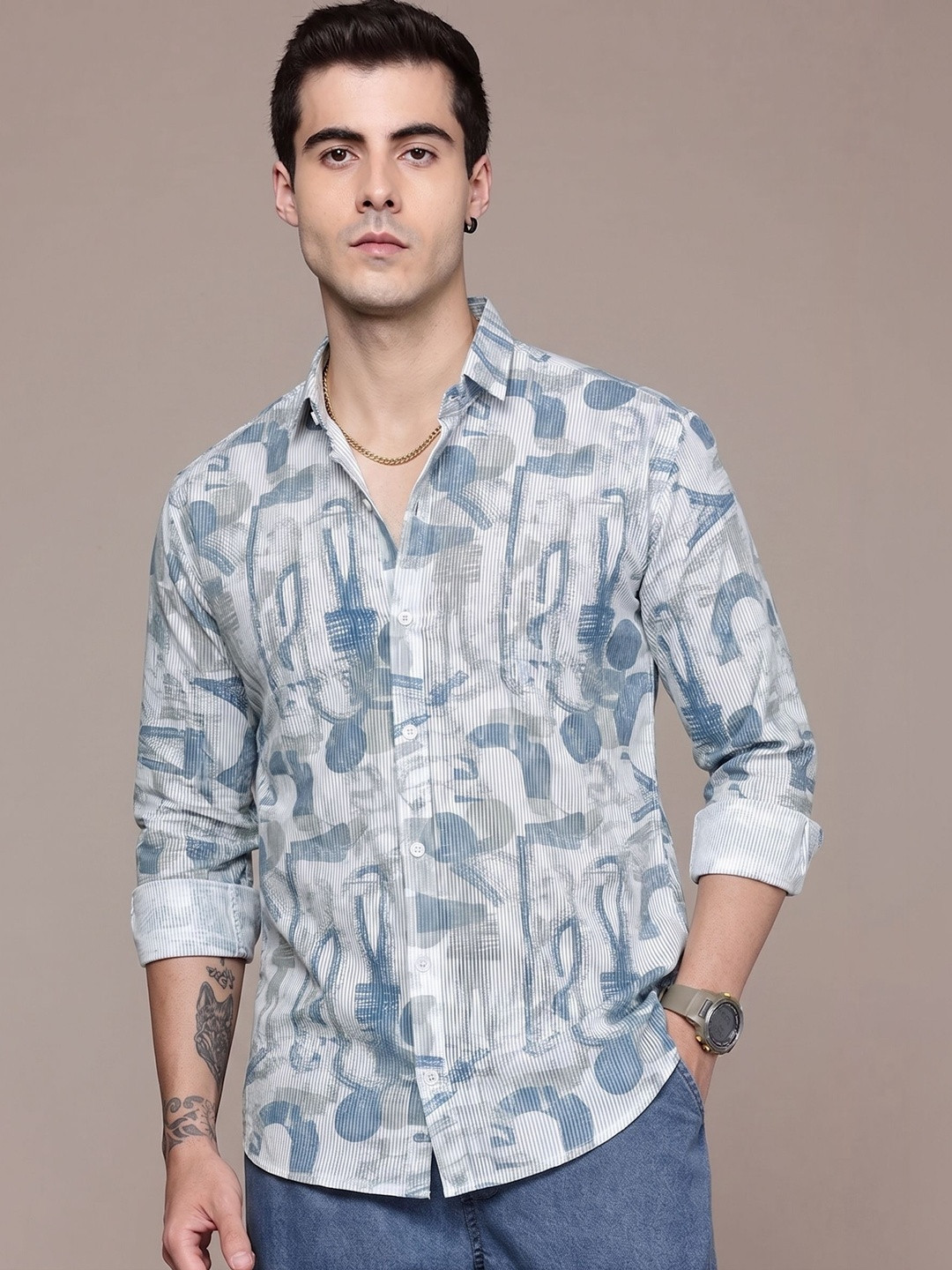 Moda Rapido Men Original Printed Casual Shirt