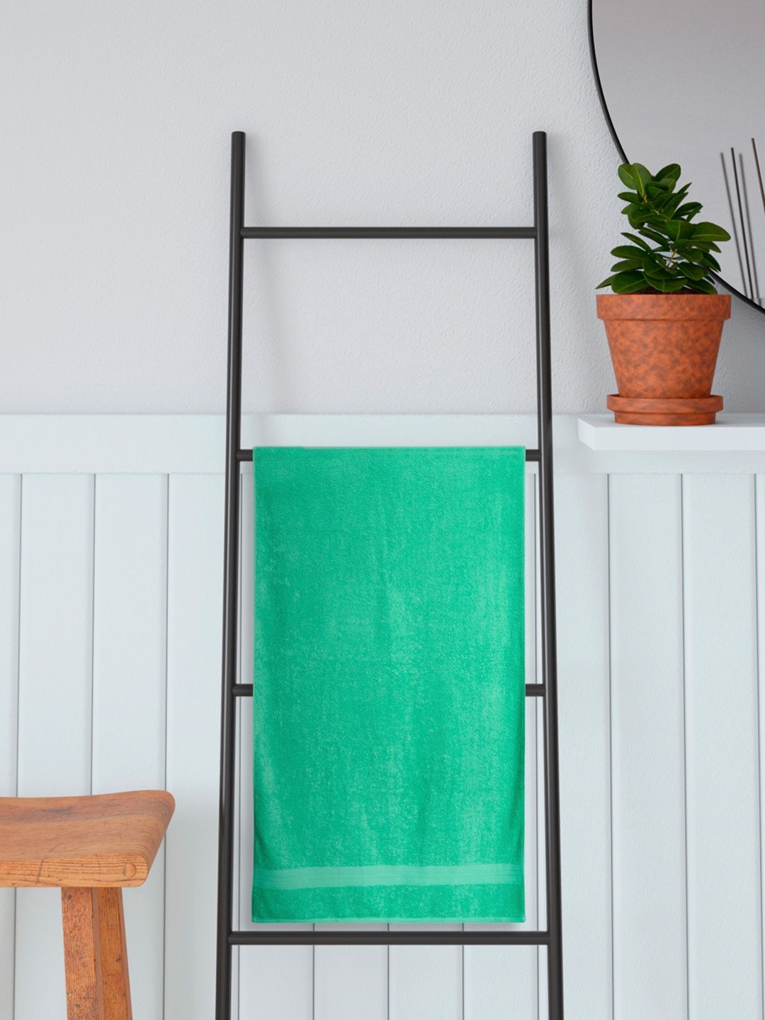 Portico Sea Green & Green 1 Cotton 450 GSM Bath Towel
