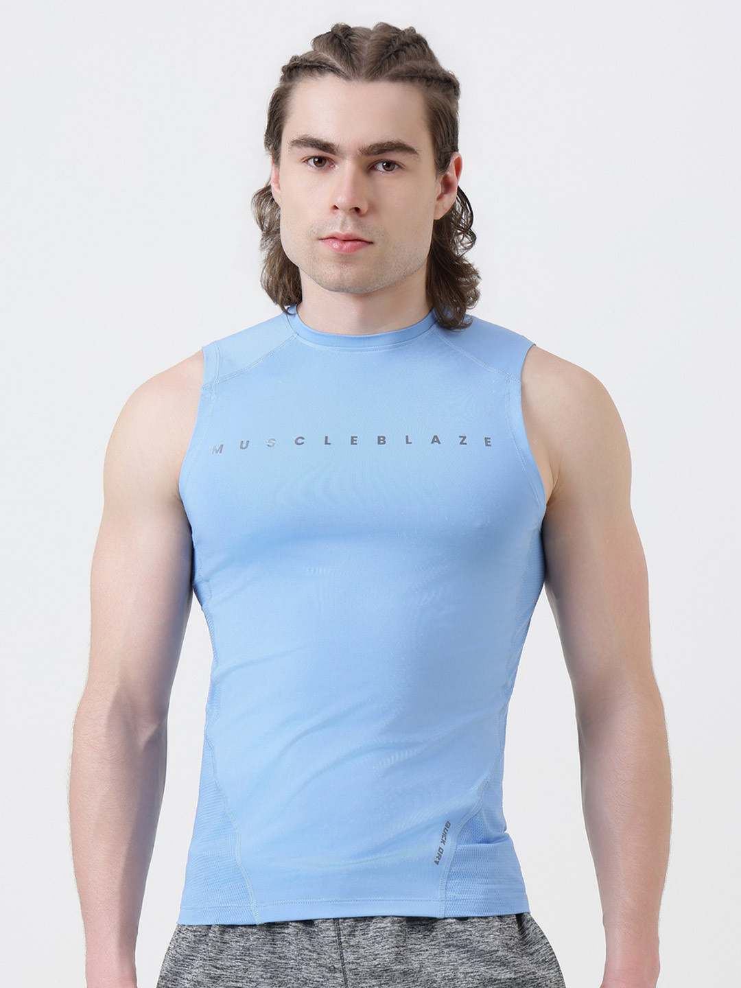 MuscleBlaze Unisex Brand Logo Printed Round Neck Compression T-shirt