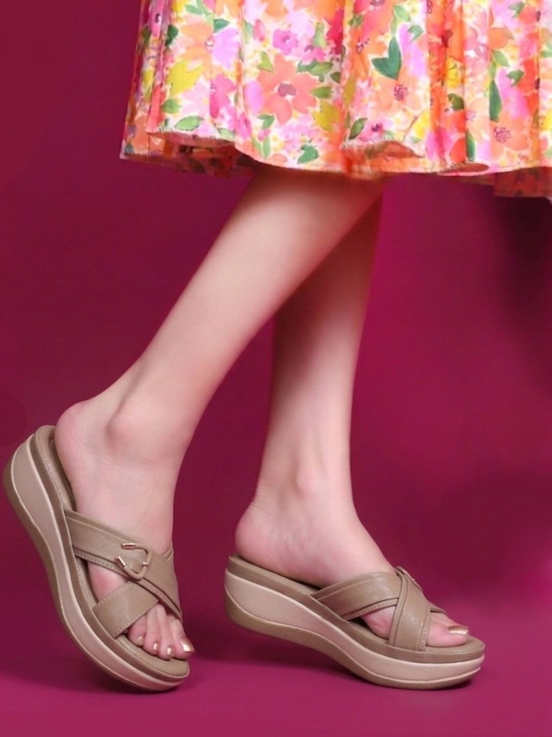 Simplex Footwear Platform Sandals with Buckles