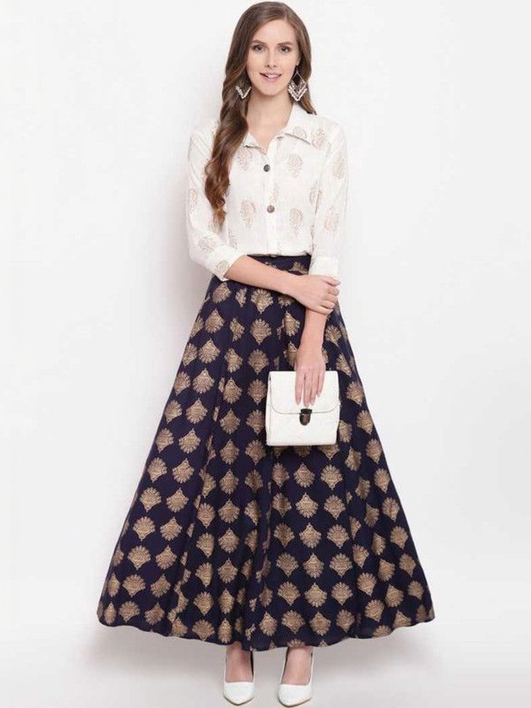 Yashwani Fashion Printed Shirt with Skirt