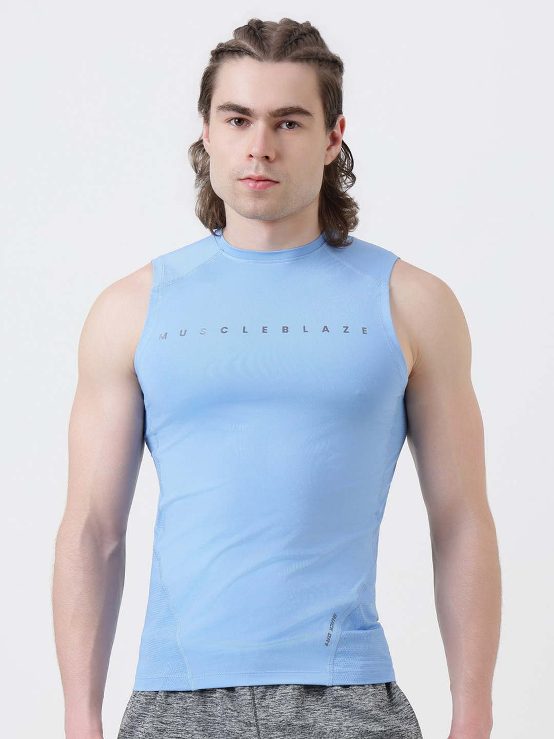 MuscleBlaze Men Brand Logo Printed Round Neck Compression T-shirt