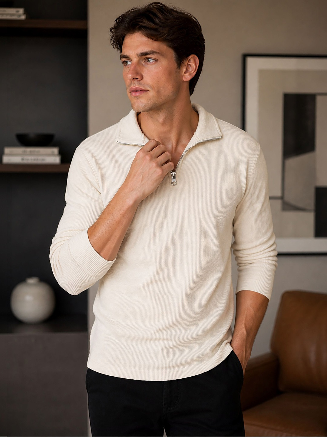 ATIGIANO Men Polo Collar T-shirt