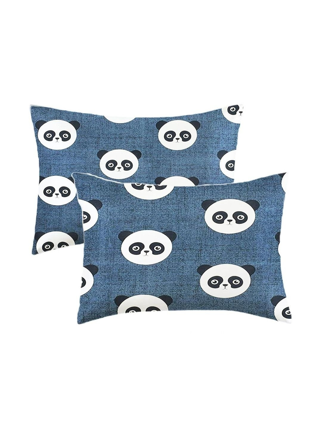 Filymore White & Black 2 Pieces Self Design Cotton Linen Rectangle Pillow Covers