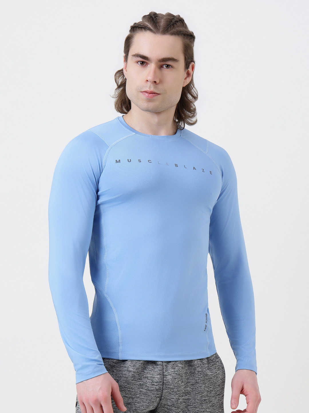 MuscleBlaze Unisex Typography Printed Round Neck Compression T-shirt