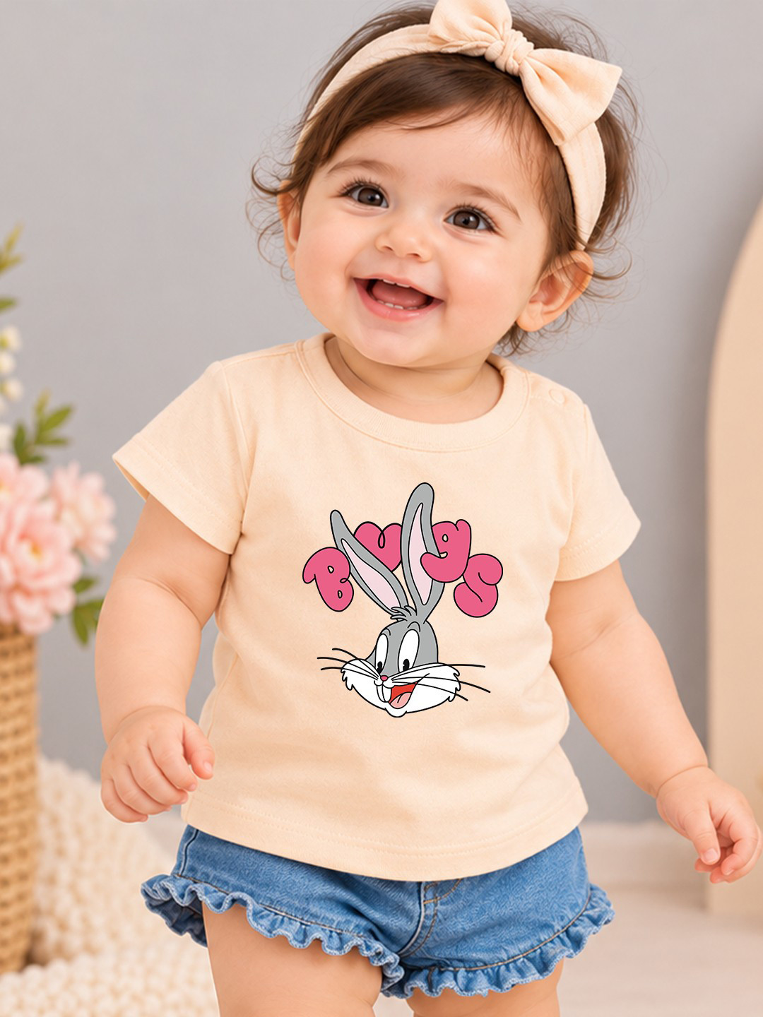 YK X Minute Mirth Infant Girls Looney Tunes Printed T-shirt