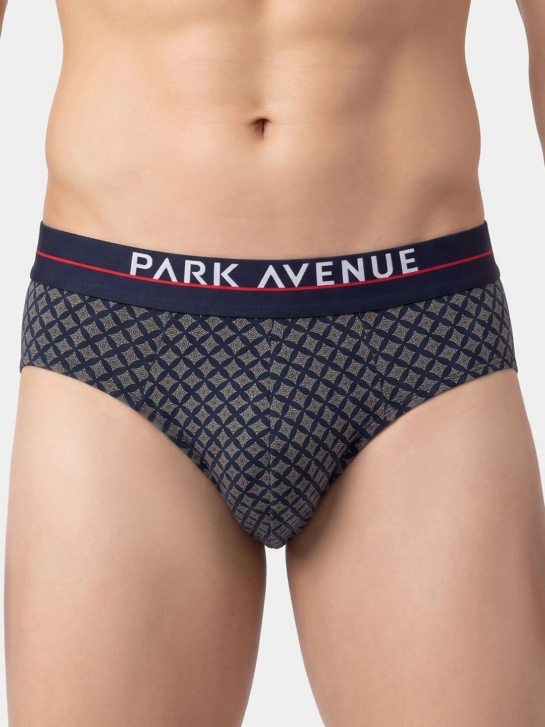 Park Avenue Men Geometric Printed Mid-Rise Anti Bacterial Basic Briefs PZRX00284-B887F070