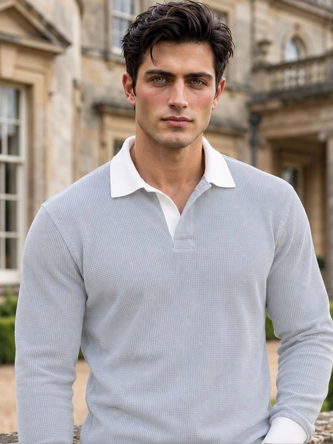 Trudam Men Polo Collar T-shirt
