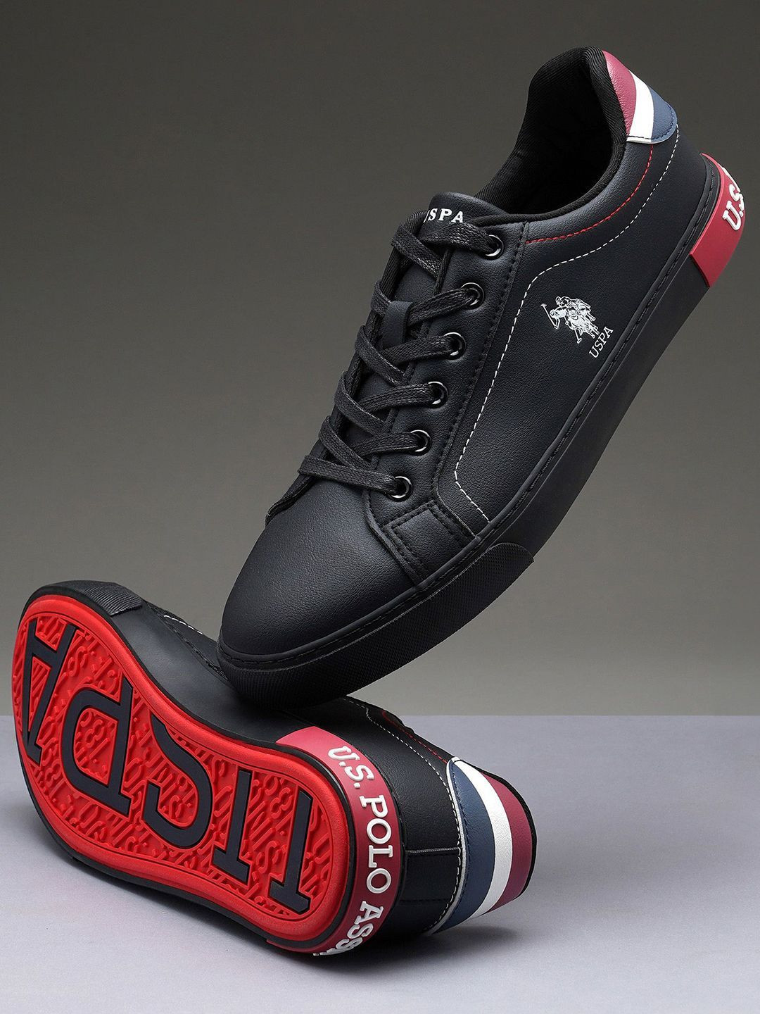 U.S. Polo Assn. Men ROJAS 4.0 Black Colorblock Sneakers