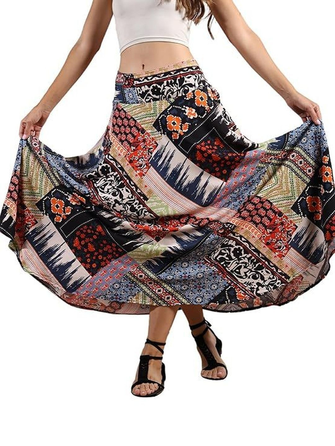 GALE GIRLS Women Self Design Bohemian Maxi Skirts