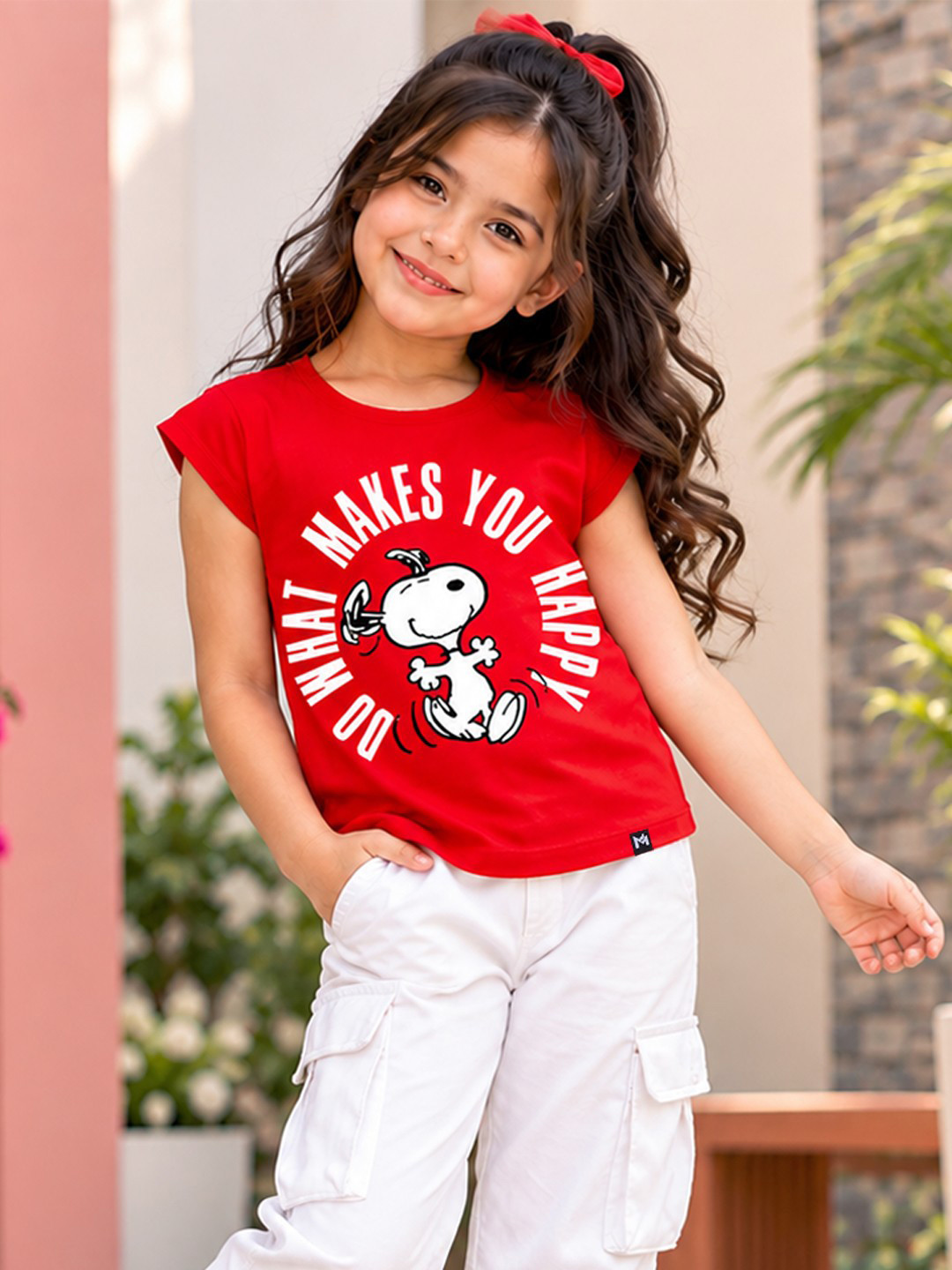 YK X Minute Mirth Girls Snoopy Printed T-shirt