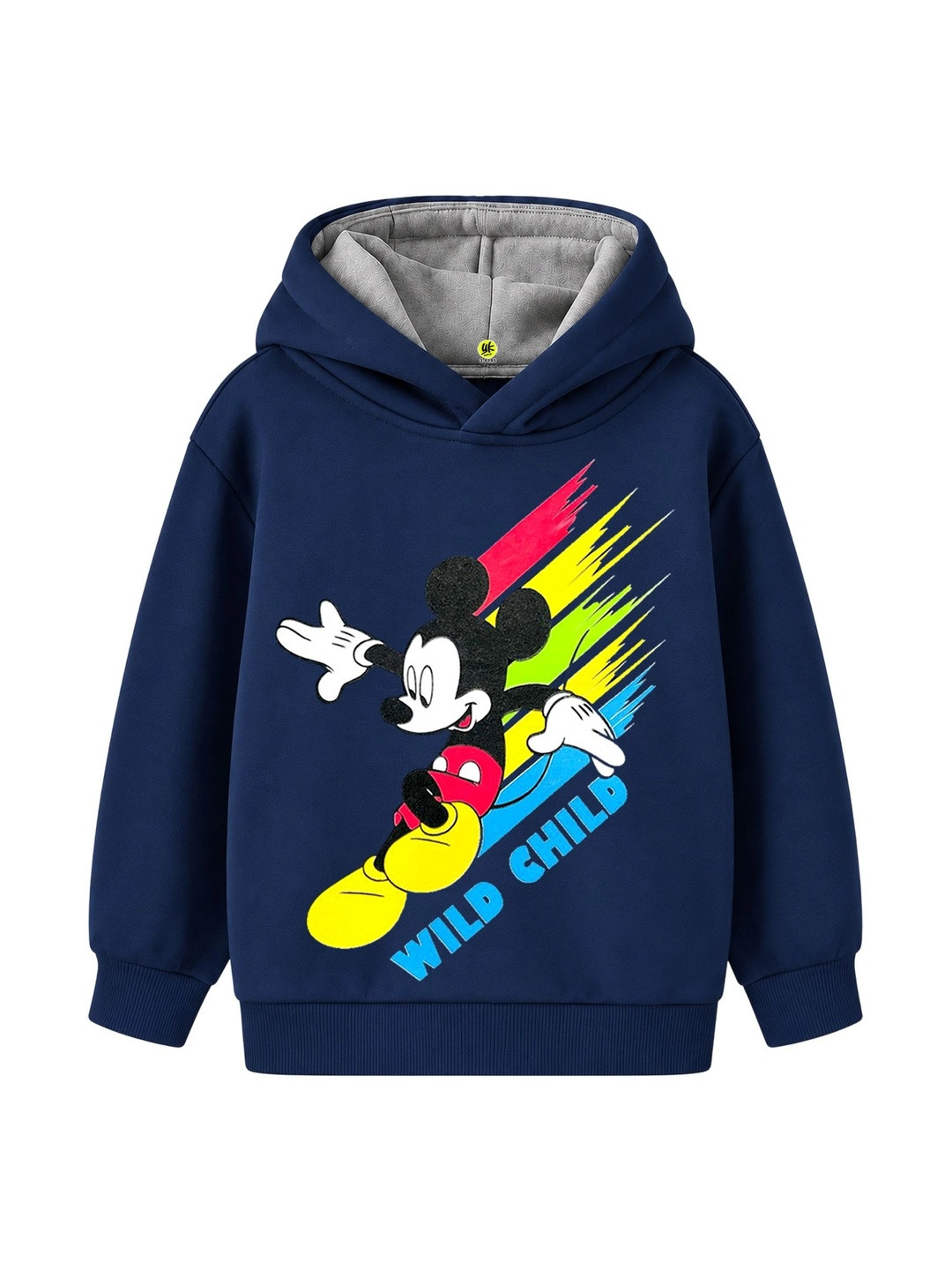 YK Disney Boys Mickey Mouse Printed Hooded Sweatshirt