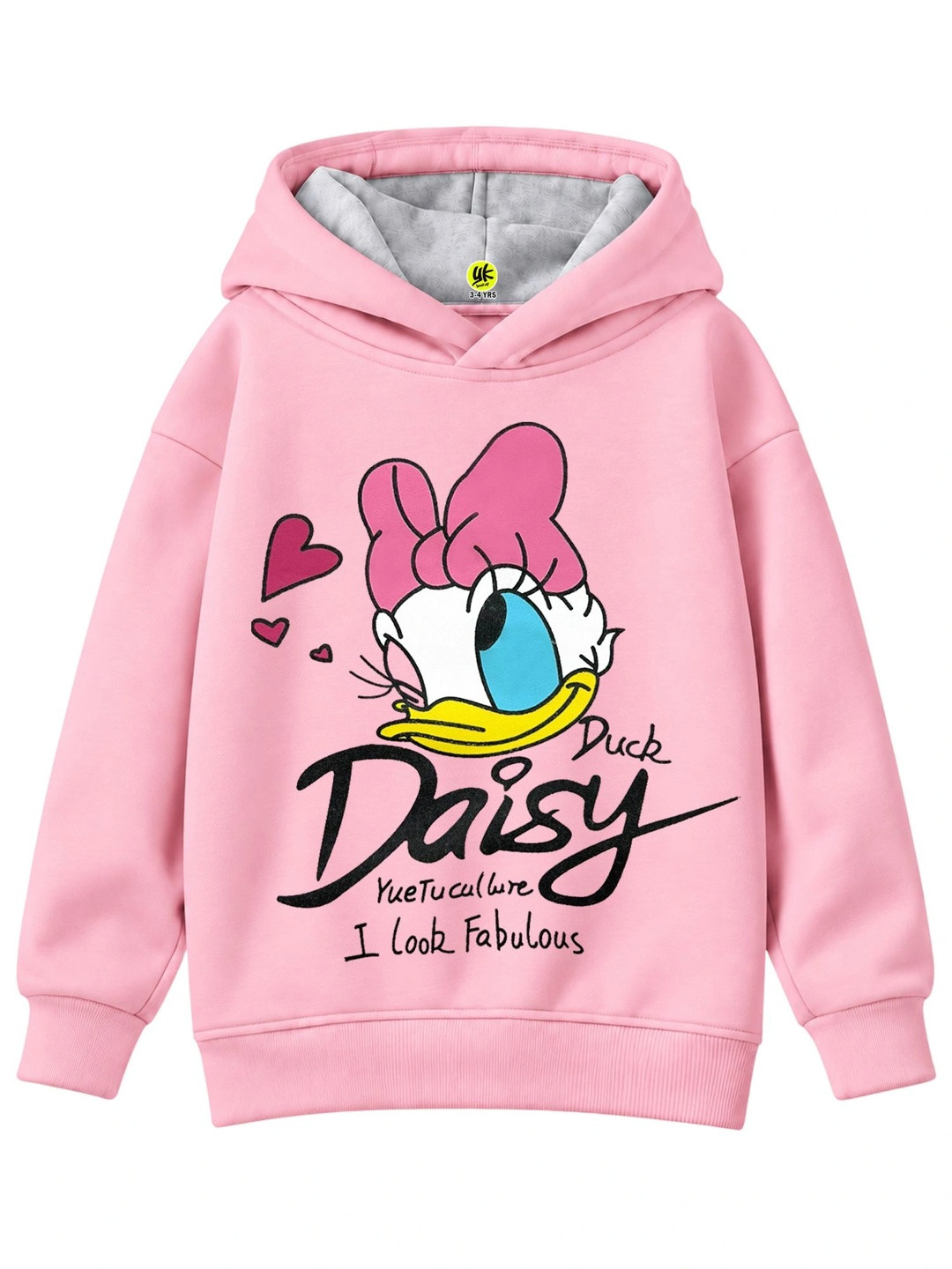 YK Disney Girls Printed Hooded Sweatshirt