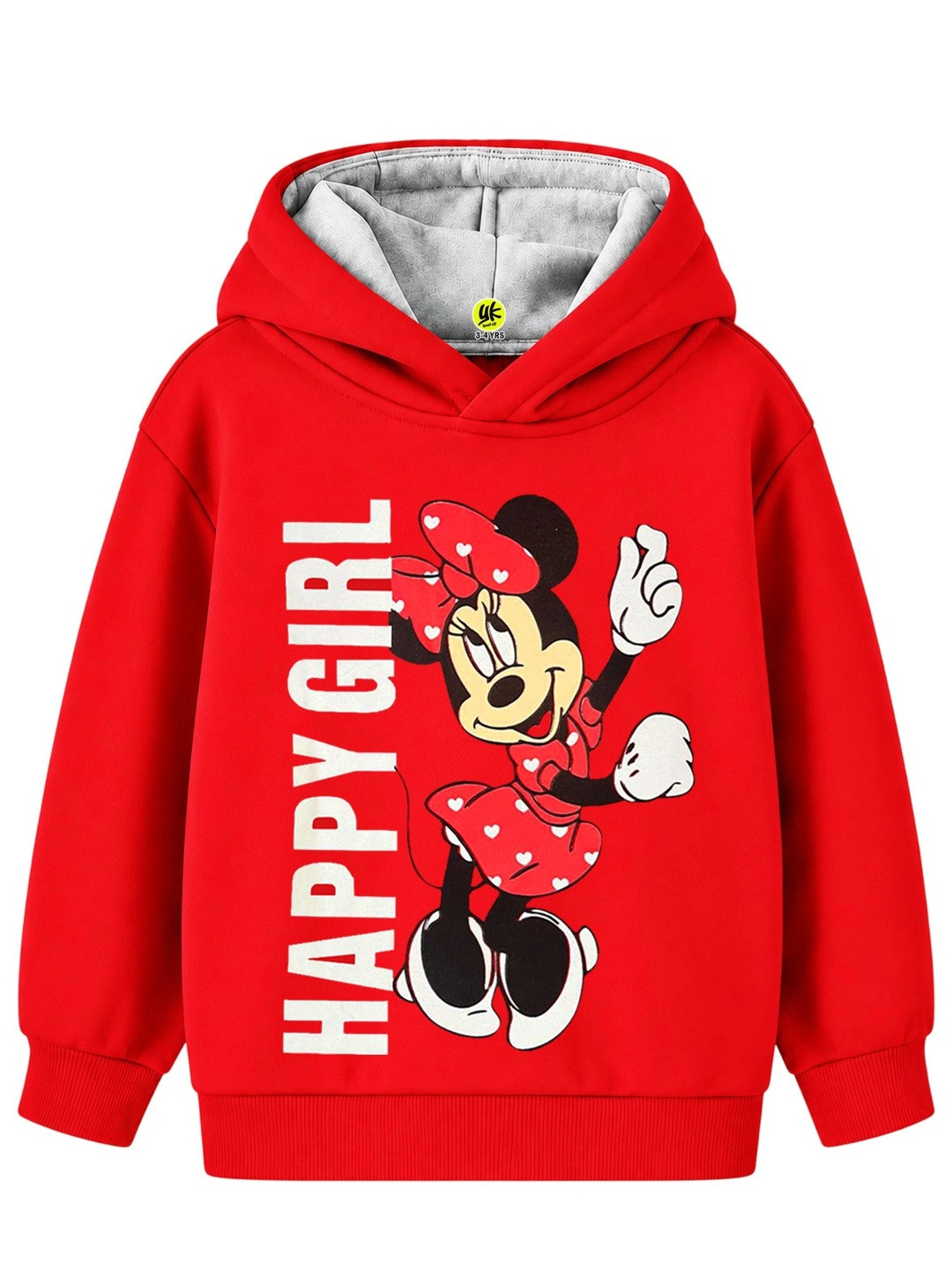 YK Disney Girls Printed Hooded Sweatshirt