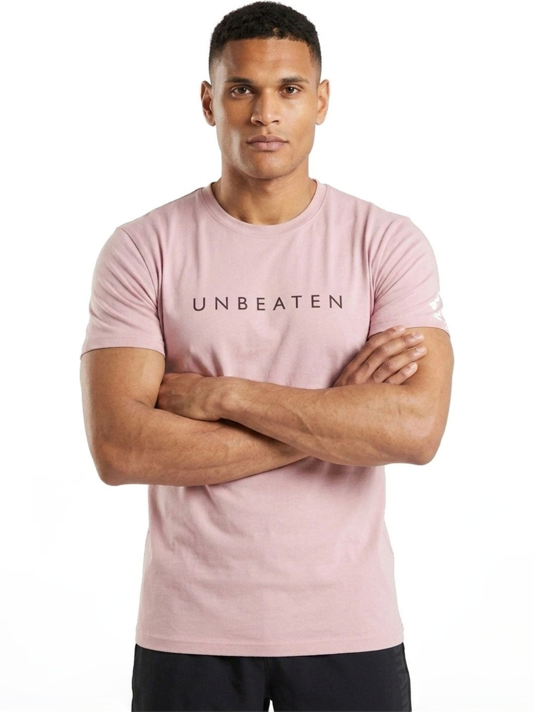 UNBEATEN Blended Gym T-Shirt Typography with Solid Round Neck Regular Fit for Workout