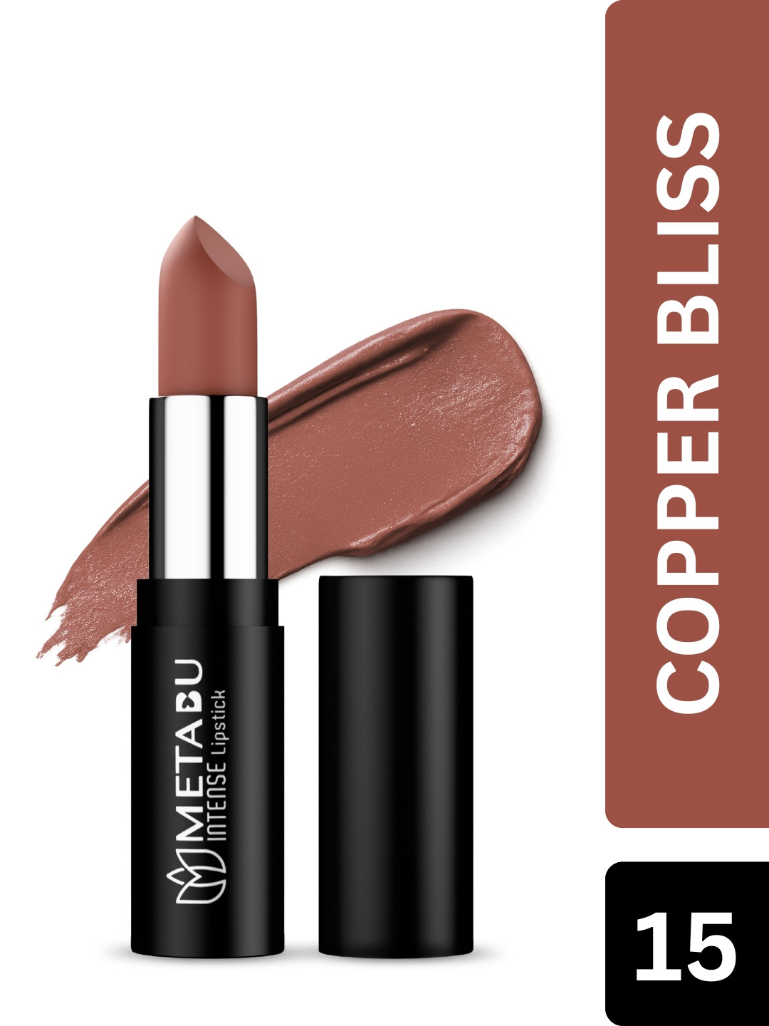 METABU Intense Long Lasting Semi Matte Bullet Lipstick - 4.2 g - Copper Bliss - 15