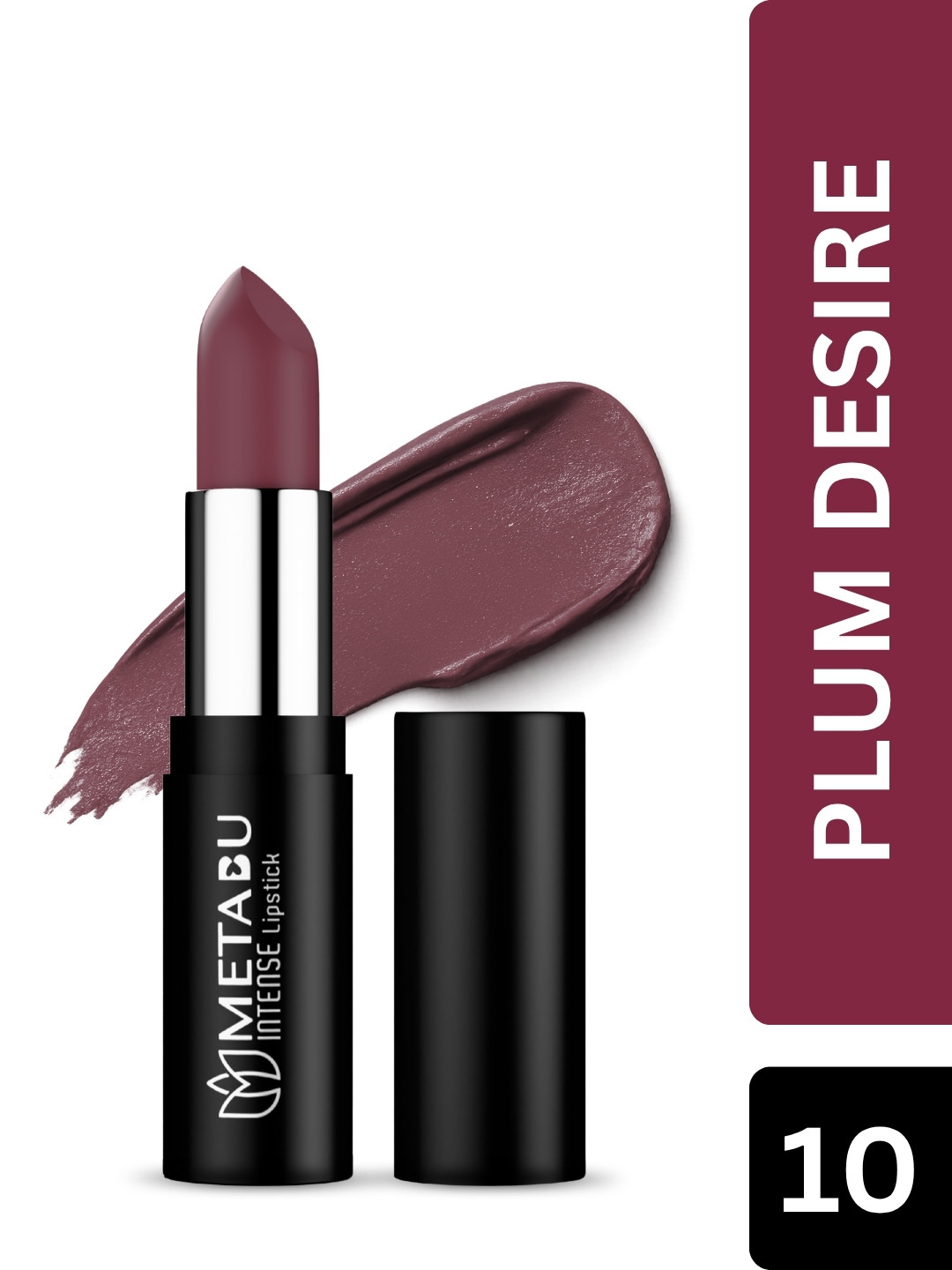 METABU Intense Long Lasting Semi Matte Bullet Lipstick - 4.2 g - Plum Desire - 10