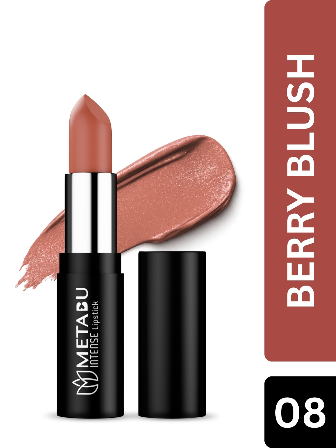 METABU Intense Long Lasting Semi Matte Bullet Lipstick - 4.2 g - Berry Blush - 08