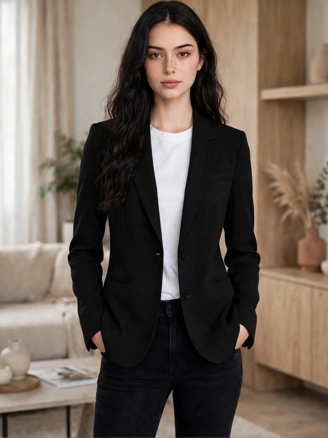 BAESD Long Sleeves Single-Breasted Casual Blazer