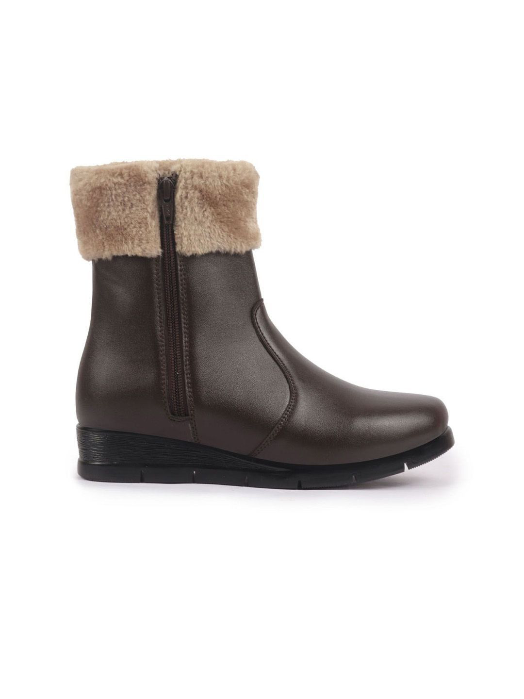 FAUSTO Women High Top Side Zipper Platform-Heeled Winter Boots