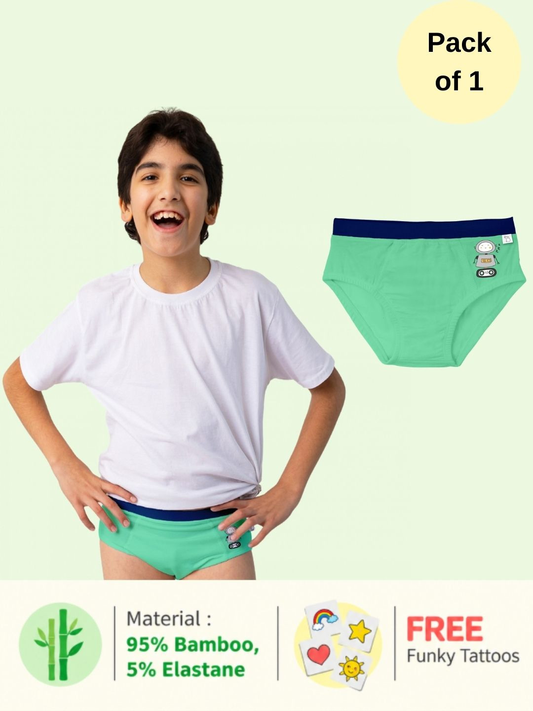 SuperBottoms Girls Printed Super Soft Basic Brief