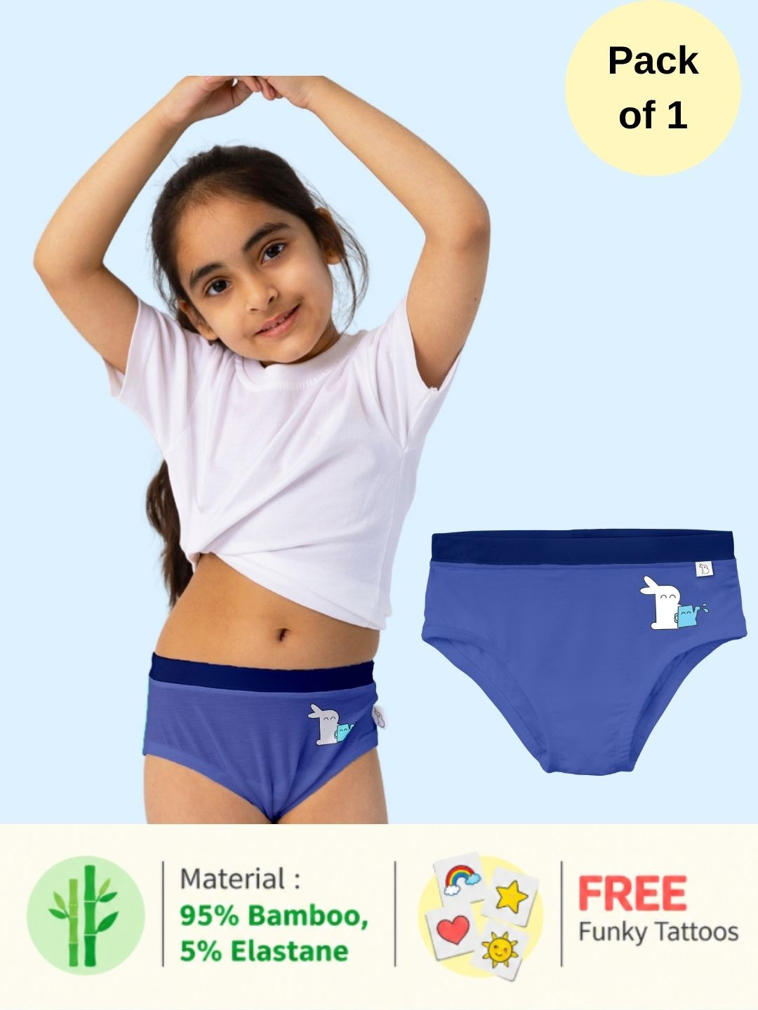 SuperBottoms Girls Printed Super Soft Basic Brief