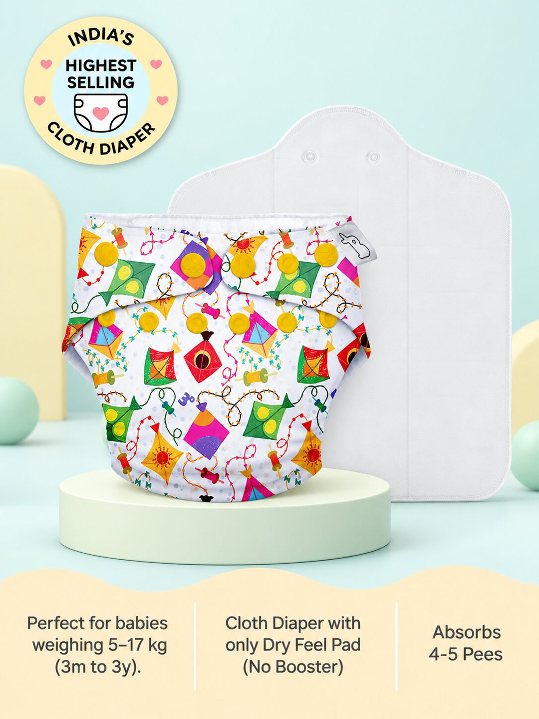 SuperBottoms Infant Kids Reusable and Washable Cloth Diaper