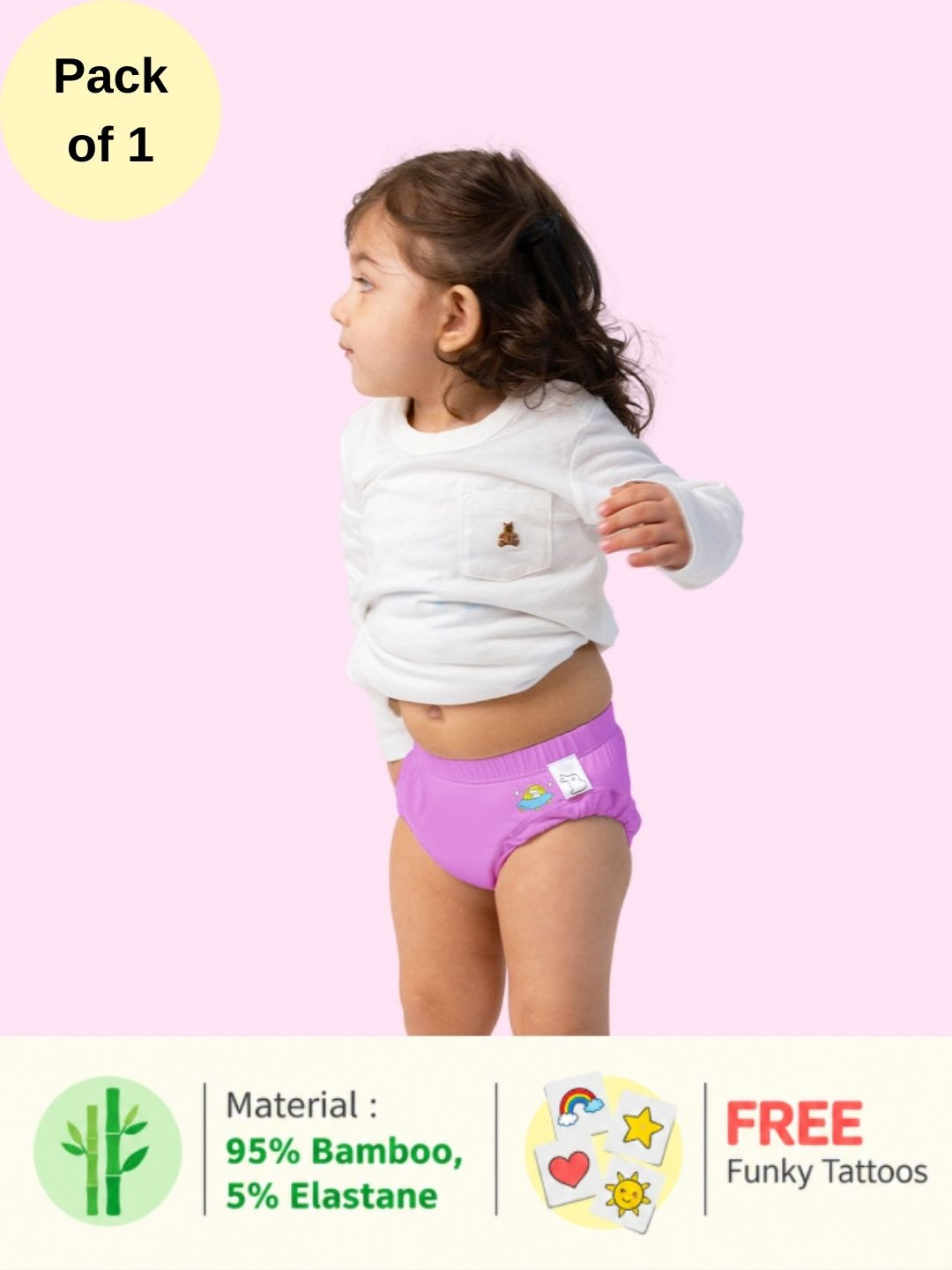 SuperBottoms Kids Mid-Rise Supersoft Anti-Bacterial Basic Briefs