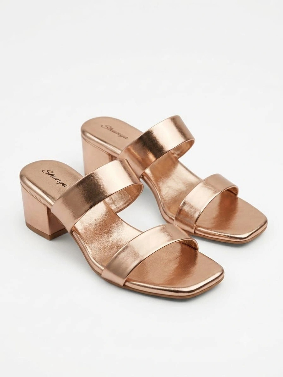 SHUNYA FOOTWEAR Women Rose Gold Synthetic Comfort Sandals