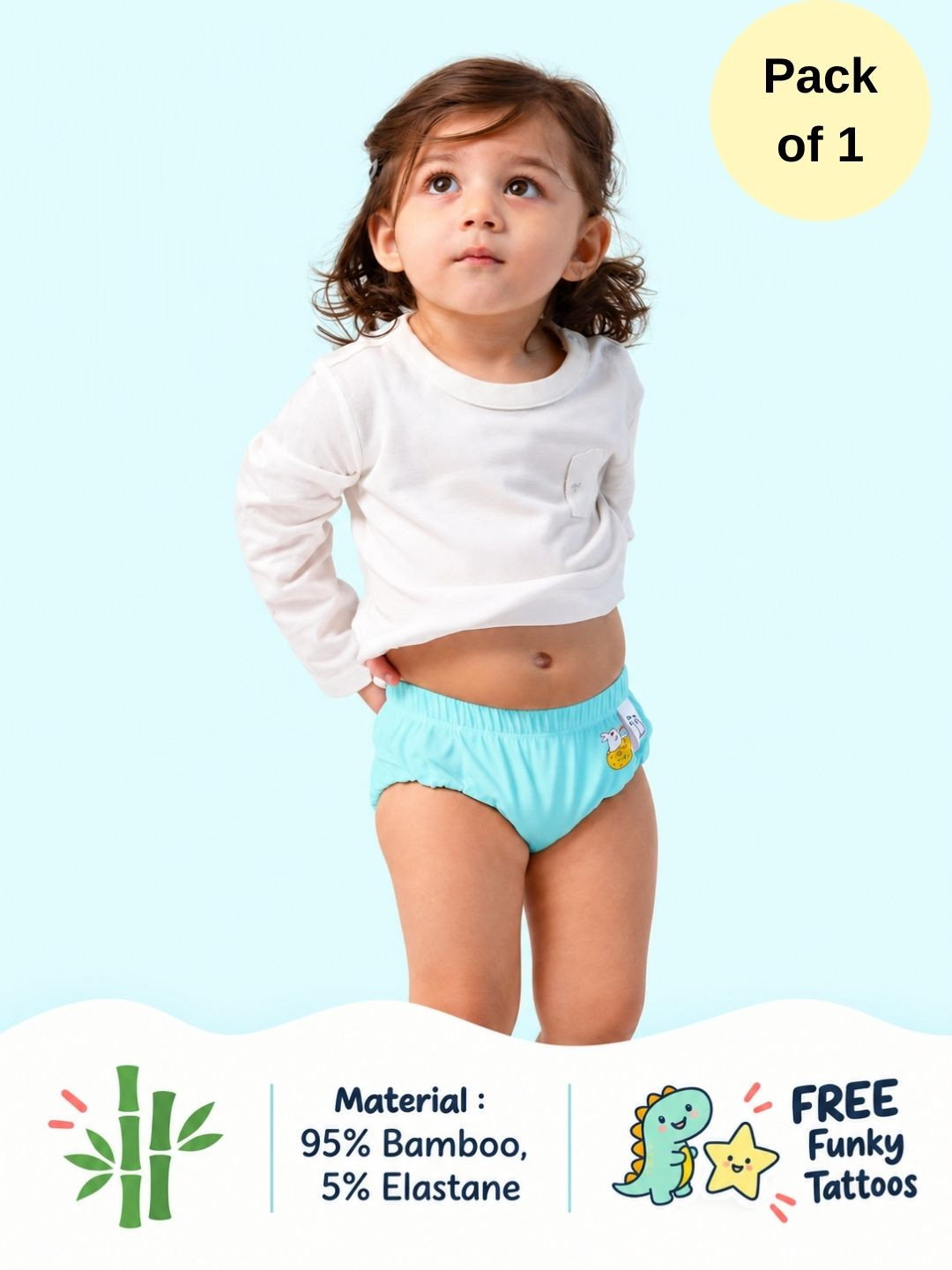 SuperBottoms Kids Mid-Rise Supersoft Anti-Bacterial Basic Briefs