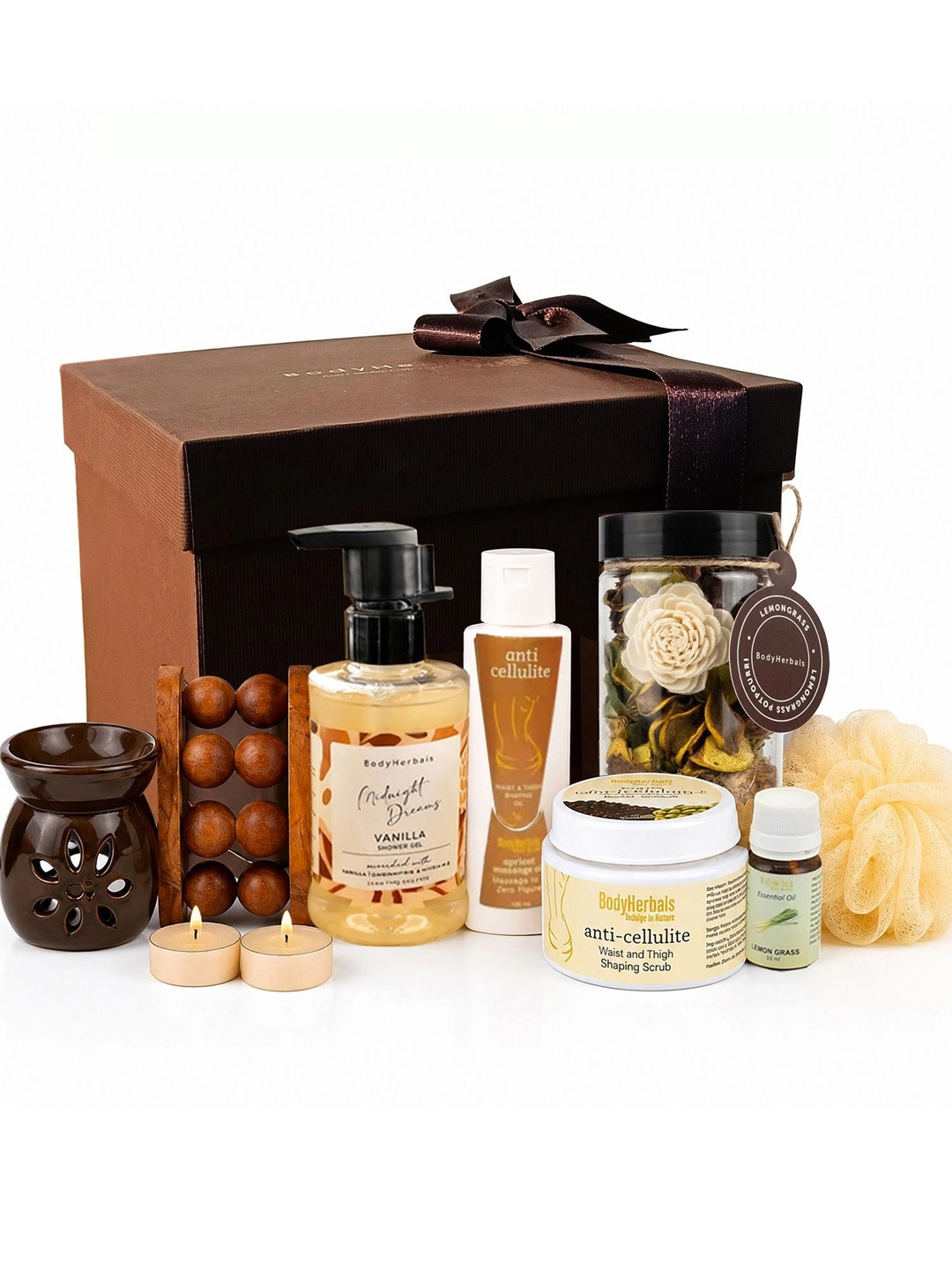 BodyHerbals 9 Pcs Anti Cellulite Coffee Bath and Body Spa Gift Set