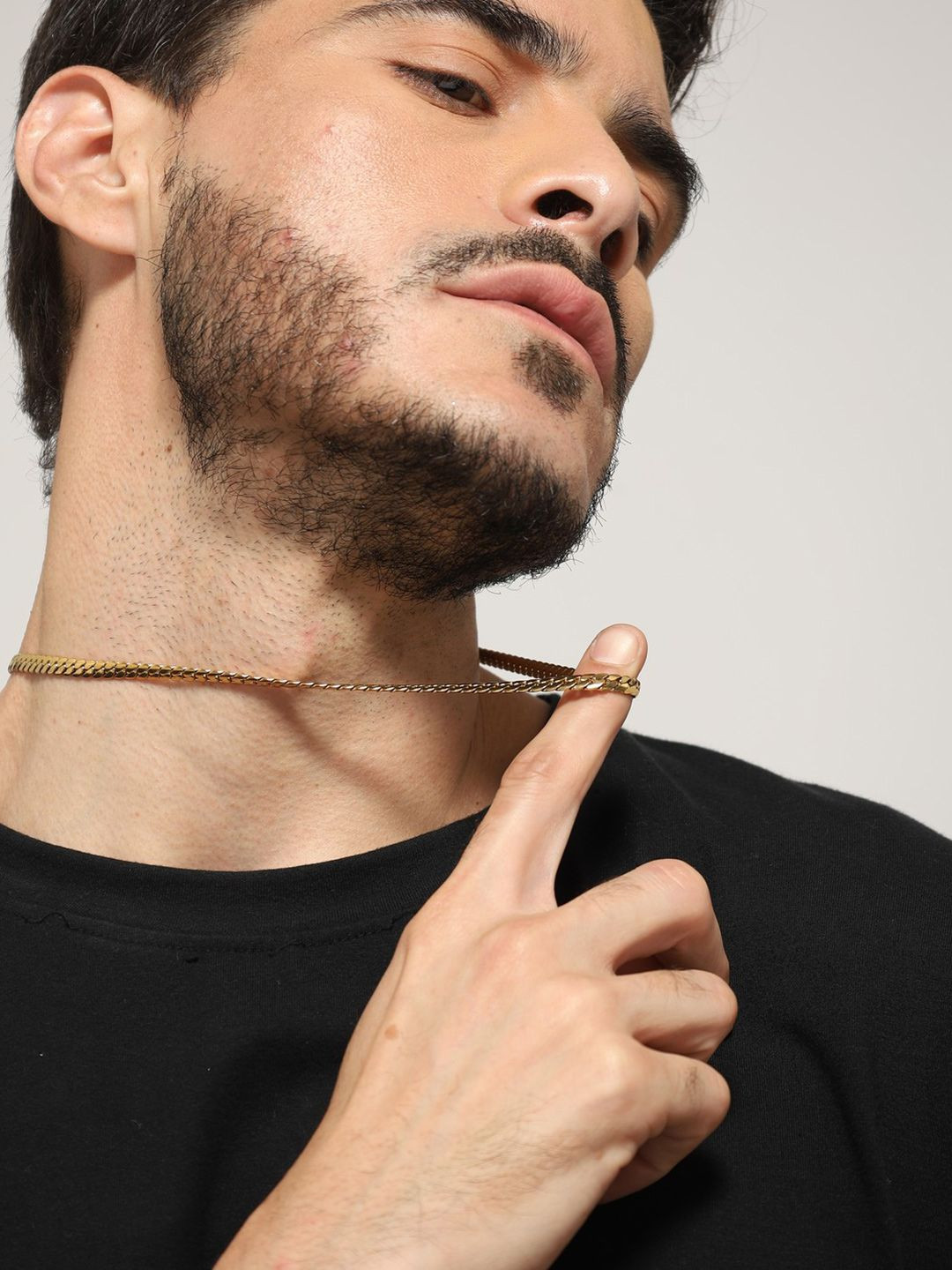 Jewelor Men's Gold-Plated Stainless Steel Fine Cuban Link Neckalce & Chain