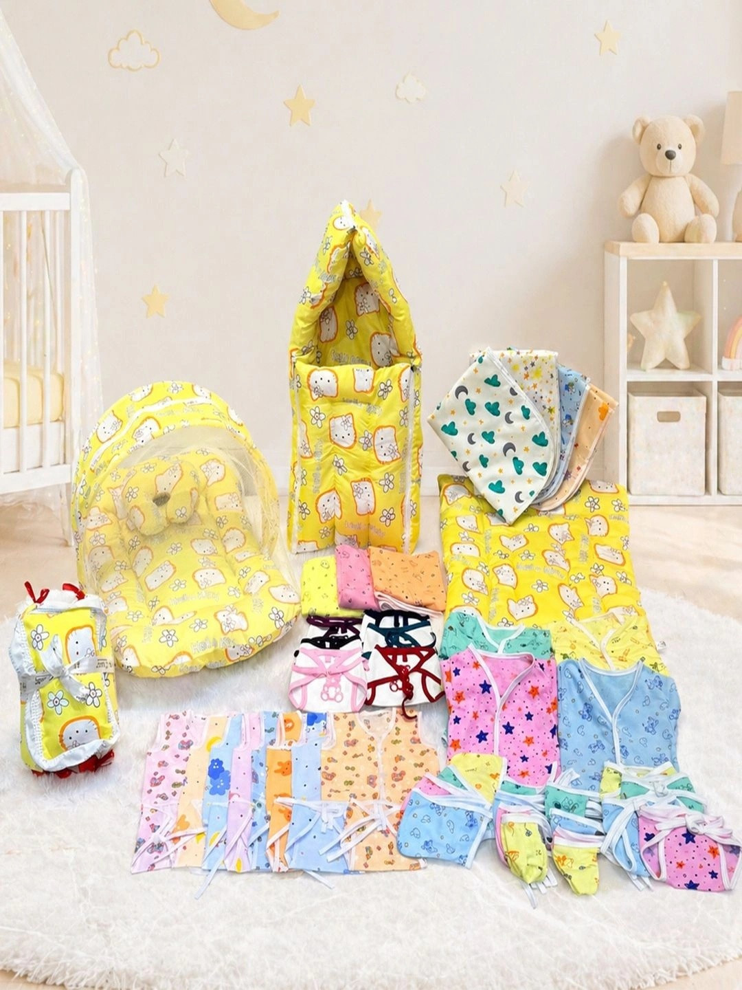 Fareto Infant 56-Pcs Pure Cotton Baby Apparel Gift Set