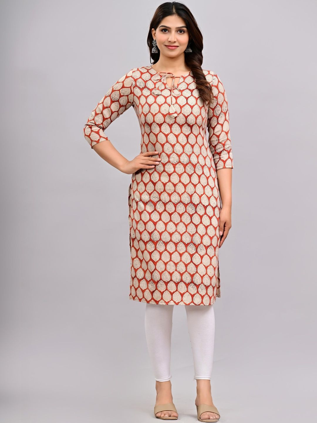 KELWA Ethnic Motifs Printed Pure Cotton Kurti