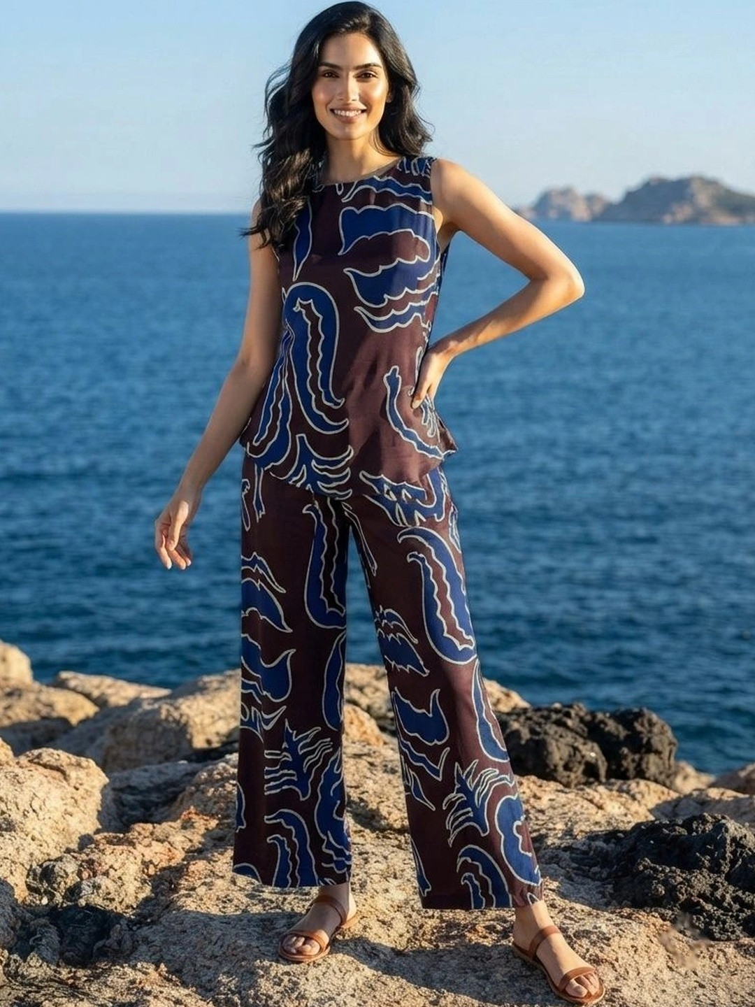 Aoba Printed Top with Trousers