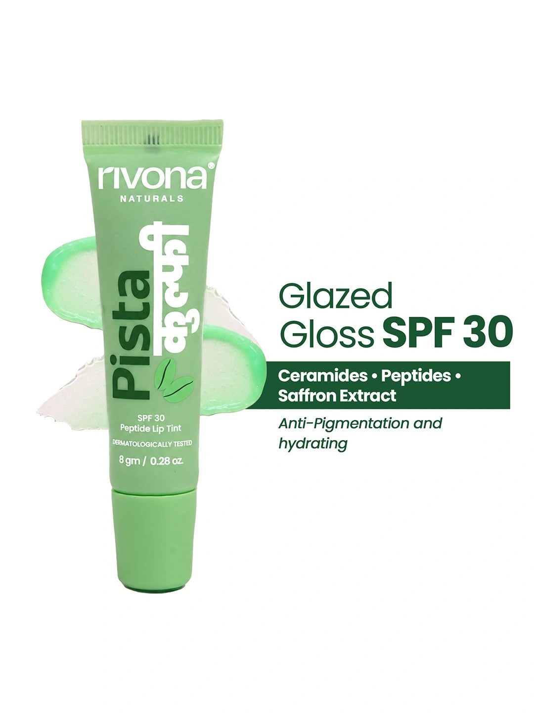 Rivona Naturals Pista Kulfi Hydrating Glossy Lip Balm- 8 g- Pista