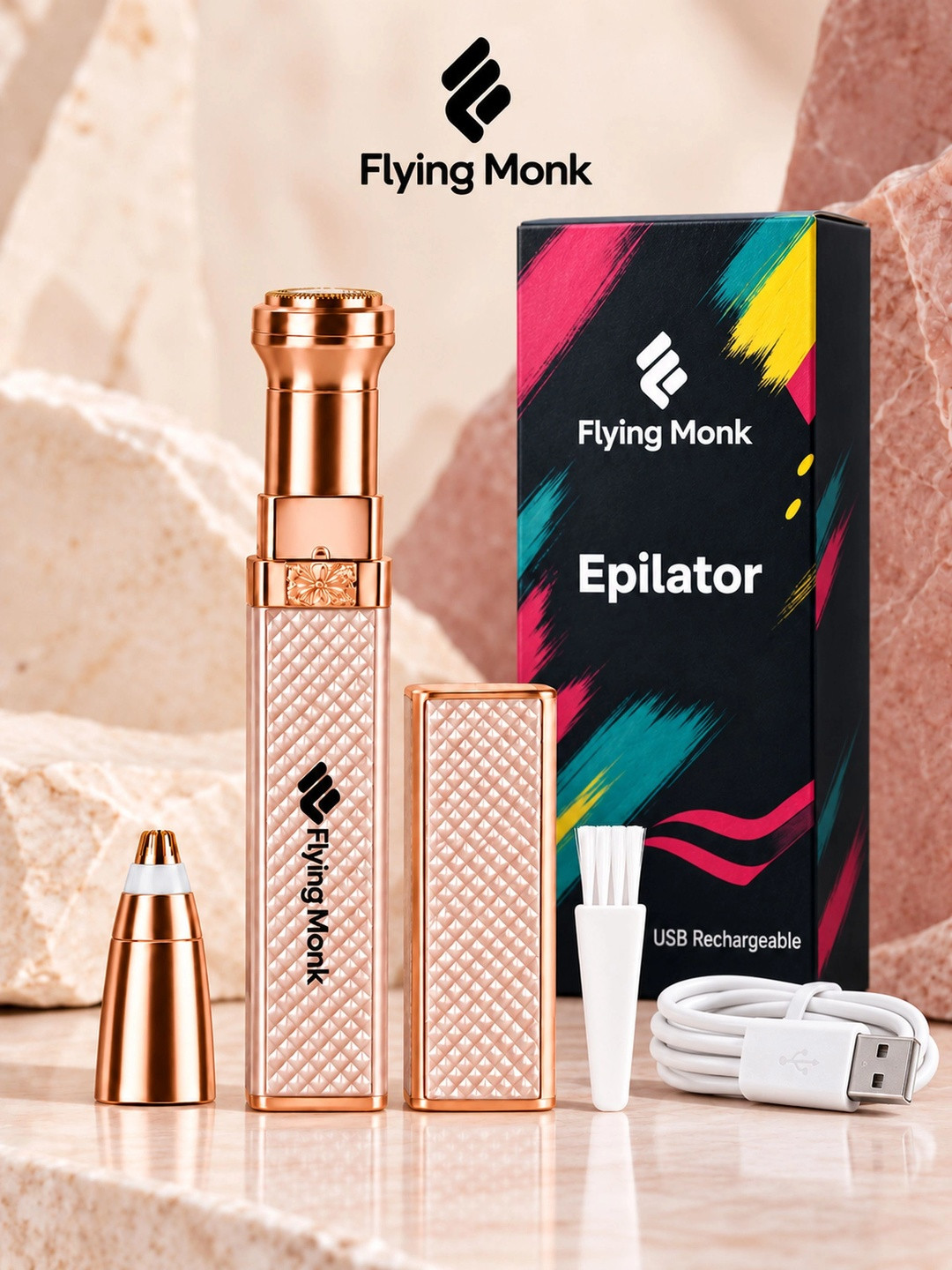 Flying Monk 2 IN 1 Electric Removal Shaver For Eyebrow Body Facial Nose Hair Epilator