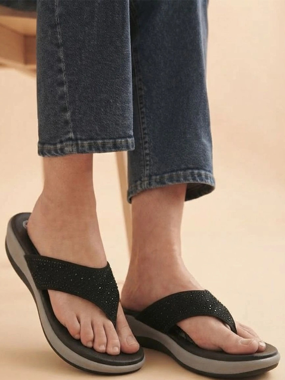 ONSOLE Women Embellished Open Toe Flats